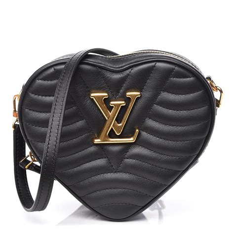 LOUIS VUITTON Calfskin New Wave Heart Bag Black